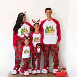 Christmas Matching Family Pajamas Cartoon Christmas Tree White Pajamas Set