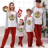 Christmas Matching Family Pajamas Cartoon Christmas Wreath Puppy Dog White Pajamas Set