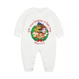 Christmas Matching Family Pajamas Cartoon Christmas Wreath Puppy Dog White Pajamas Set