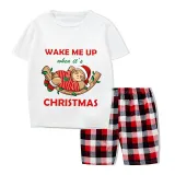 Christmas Matching Family Pajamas Wake Me Up When It's Christmas Gray Short Pajamas Set