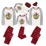 Christmas Matching Family Pajamas Cartoon Christmas Wreath Puppy Dog White Pajamas Set