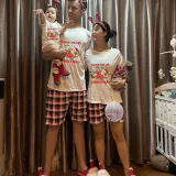 Christmas Matching Family Pajamas Wake Me Up When It's Christmas Gray Short Pajamas Set