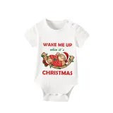 Christmas Matching Family Pajamas Wake Me Up When It's Christmas Gray Short Pajamas Set