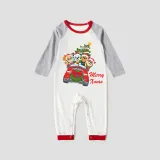 Christmas Matching Family Pajamas Cartoon Puppy Dog Christmas Car White Pajamas Set