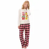 Christmas Matching Family Pajamas Cartoon HO HO HO White Pajamas Set