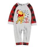 Christmas Matching Family Pajamas Cartoon Let it Snow Teddy Bear Green Pajamas Set