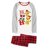Christmas Matching Family Pajamas Cartoon HO HO HO White Pajamas Set