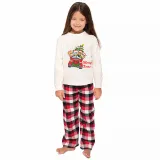Christmas Matching Family Pajamas Cartoon Puppy Dog Christmas Car White Pajamas Set