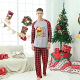 Christmas Matching Family Pajamas Cartoon Let it Snow Teddy Bear Green Pajamas Set