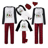 Christmas Matching Family Pajamas Snow Three Gnomies Christ Plaids Pants Pajamas Set