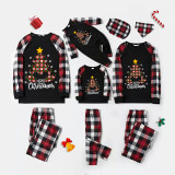 Christmas Matching Family Pajamas Cartoon Mouse Merry Christmas Tree Black Red Pajamas Set