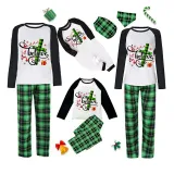 Christmas Matching Family Pajamas Santa Believe Crosses Blue Pajamas Set