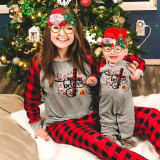 Christmas Matching Family Pajamas Santa Believe Crosses Gray Pajamas Set