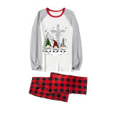 Christmas Matching Family Pajamas Snow Three Gnomies Christ Plaids Pants Pajamas Set