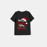 Christmas Matching Family Pajama Merry Christmas Hat Ya Filthy Animal Black Pajamas Set