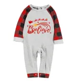 Christmas Matching Family Pajamas Believe Hope Santa Reindeer Gray Pajamas Set