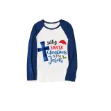 Christmas Matching Family Pajamas Silly Santa Christmas Is For Jesus Green Pajamas Set