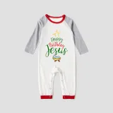 Christmas Matching Family Pajamas Happy Birthday Jesus Plaids Pants Pajamas Set
