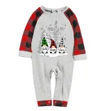 Christmas Matching Family Pajamas Snow Three Gnomies Christ Gray Pajamas Set
