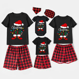 Christmas Matching Family Pajama Santa Christmas Crew Lights Black Pajamas Set