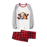 Christmas Matching Family Pajamas Joy with Christians Plaids Pants Pajamas Set