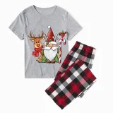 Christmas Matching Family Pajamas Crutches Gnomie with Deer Short Pajamas Set