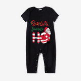 Christmas Matching Family Pajamas Santa's Favourite HO Black Pajamas Set