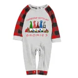 Christmas Matching Family Pajamas Hanging with My Friends Gnomies Gray Pajamas Set