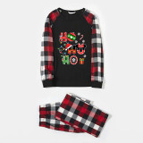 Christmas Matching Family Pajamas Cartoon Mouse HO HO HO Black Red Pajamas Set
