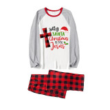 Christmas Matching Family Pajamas Silly Santa Christmas Is For Jesus Plaids Pants Pajamas Set
