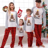 Christmas Matching Family Pajamas Cartoon Mouse Merry Christmas Tree White Pajamas Set