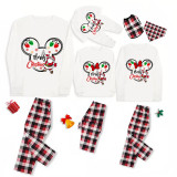 Christmas Matching Family Pajamas Cartoon Mouse Merry Christmas Santa White Pajamas Set
