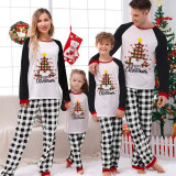 Christmas Matching Family Pajamas Cartoon Mouse Merry Christmas Tree Black Pajamas Set