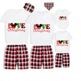 Christmas Matching Family Pajamas Cartoon Mouse Love Christmas White Short Pajamas Set
