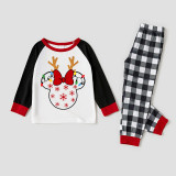 Christmas Matching Family Pajamas Cartoon Mouse Light Strings Deer Black Pajamas Set