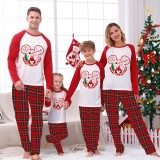 Christmas Matching Family Pajamas Cartoon Mouse Merry Christmas Santa Fireworks Red Pajamas Set