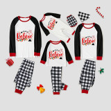 Christmas Matching Family Pajamas Cartoon Mouse Believe Santa Black Pajamas Set