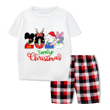 Christmas Matching Family Pajamas Cartoon Mouse 2023 Family Christmas White Short Pajamas Set