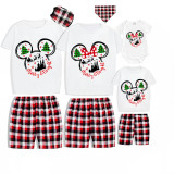 Christmas Matching Family Pajamas Cartoon Mouse Merry and Bright Gray Short Pajamas Set