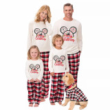 Christmas Matching Family Pajamas Cartoon Mouse Castle Merry Christmas White Pajamas Set