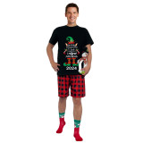 2024 Christmas Matching Family Pajamas Exclusive Design Naughty List Elf Black Pajamas Set