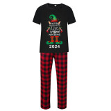 2024 Christmas Matching Family Pajamas Exclusive Design Naughty List Elf Black Pajamas Set
