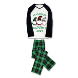 2024 Christmas Matching Family Pajamas Hanging With My Gnomies Green Plaids Pajamas Set