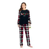 2024 Believe Christmas Matching Family Pajamas Snowman Love Christmas Black Red Plaids Pajamas Set
