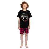 2023 Christmas Matching Family Pajamas Exclusive Design Christmas Crew Wreath Short Pajamas Set