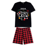 2023 Christmas Matching Family Pajamas Exclusive Design Christmas Crew Wreath Short Pajamas Set