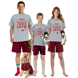 2023 Christmas Matching Family Pajamas Exclusive Design Christmas Crew Wreath Short Pajamas Set