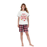 2023 Christmas Matching Family Pajamas Exclusive Design Christmas Crew Wreath Short Pajamas Set