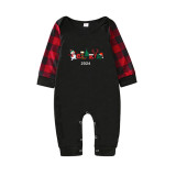 2024 Believe Christmas Matching Family Pajamas Snowman Love Christmas Black Red Plaids Pajamas Set