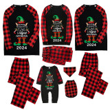 2024 Christmas Matching Family Pajamas Exclusive Design Naughty List Elf Black Pajamas Set